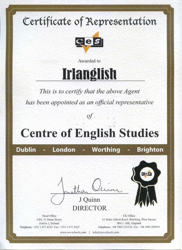 Certificacion de CES en Irlanda